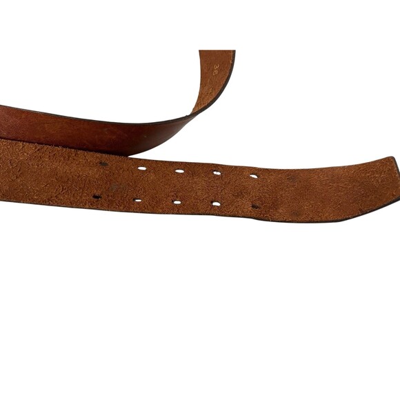 Harness Cowhide 2 Prong Brown Leather Belt   Unisex Size 36  Men's Women's - Picture 7 of 14